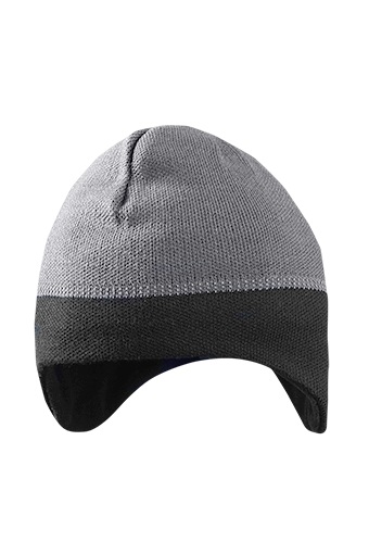 Gray/Black Ear Warming Reflective Beanie - Hard Hat Accessories